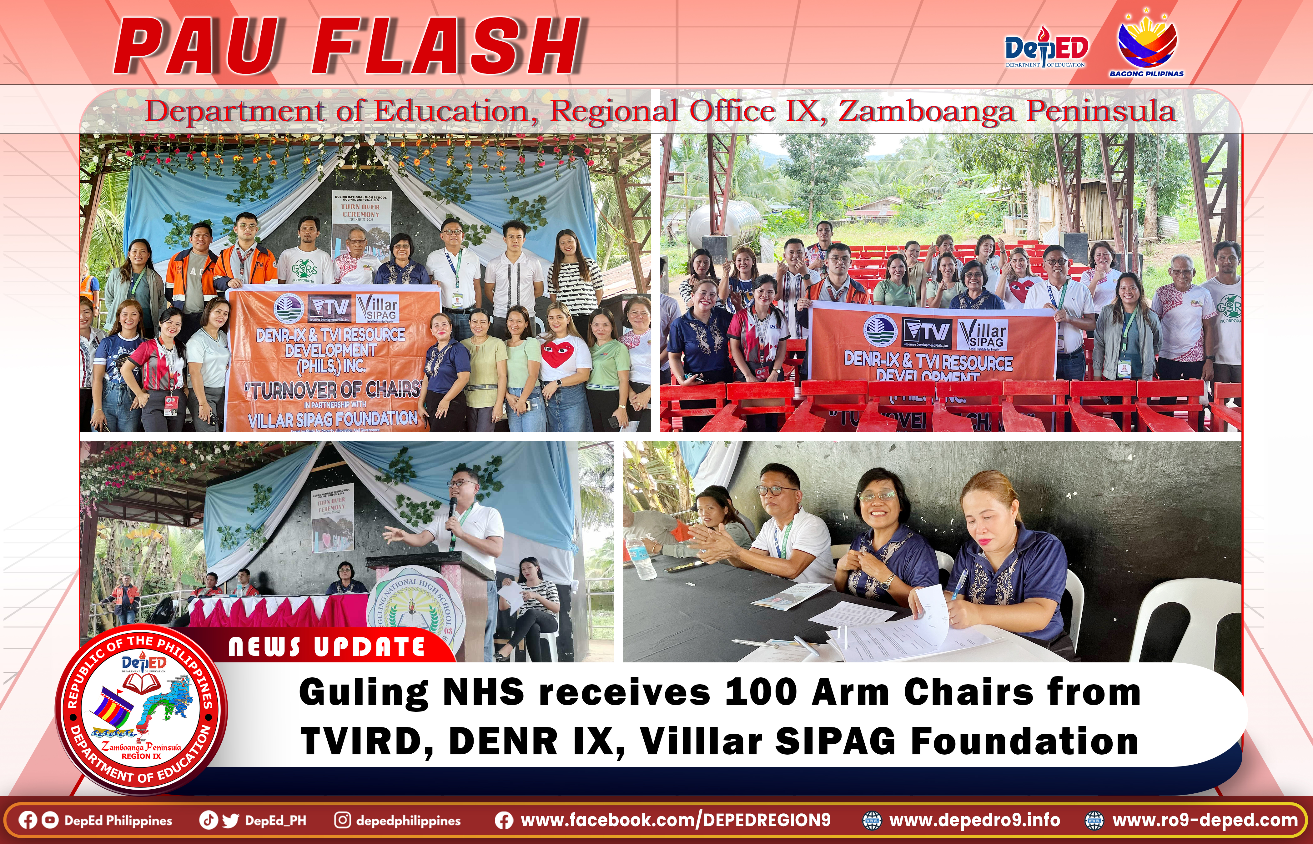 guling-nhs-receives-100-arm-chairs-from-tvird-denr-ix-villlar-sipag-foundation
